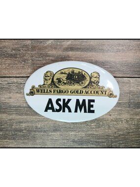 Wells Fargo Gold Account Promo Pin Ask Me Banker Financial Advice Lapel Bag Gear
